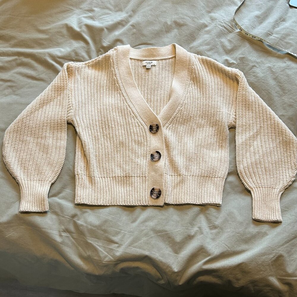 Ivory Cream Button Cardigan